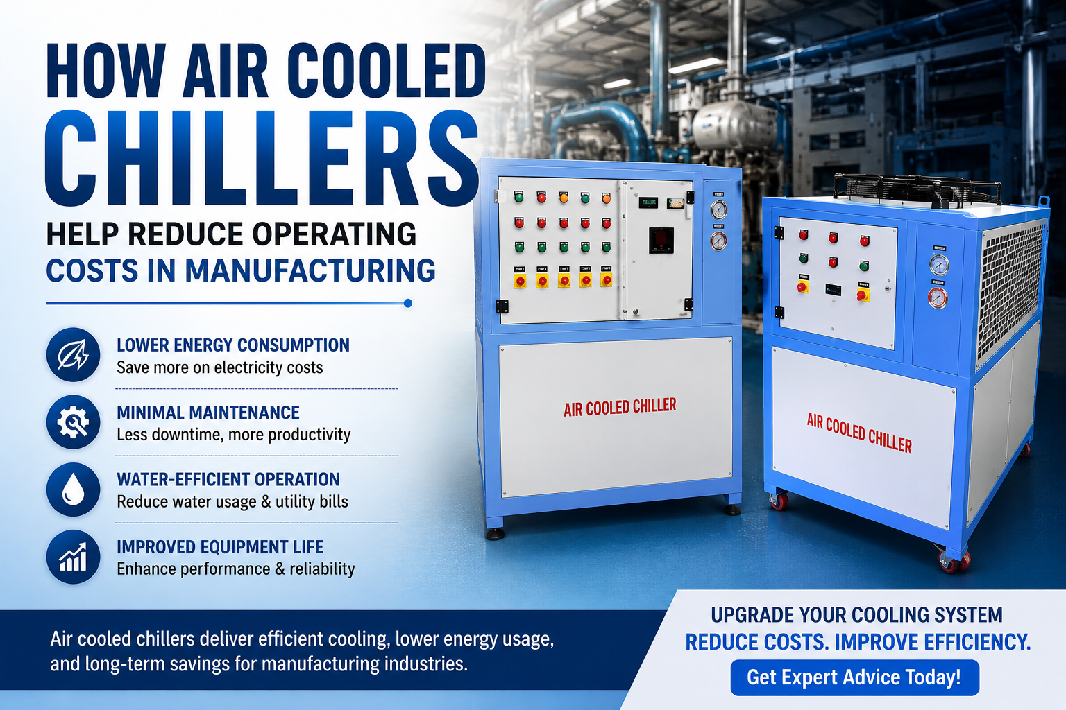 How Air Cooled Chillers Help Reduce Operating Costs in Manufacturing - Earth Cooling System